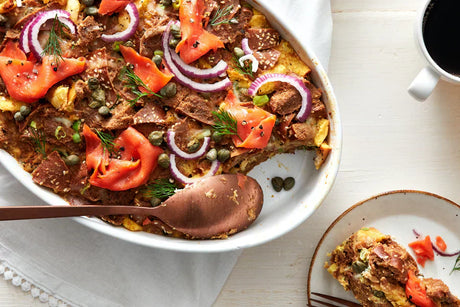 Smoked Salmon Bagel Strata