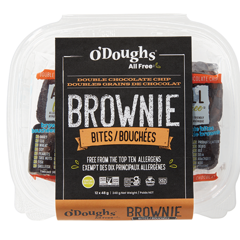 BOUCHÉES DE BROWNIES AU CHOCOLAT DOUBLE AVEC GRAINS DE CHOCOLAT